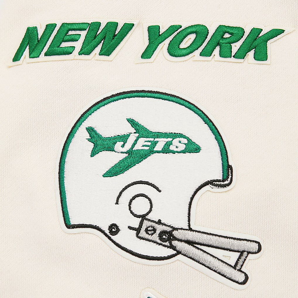New York Jets Pro Standard Retro Classics Fleece Pullover Sweatshirt - Cream Pullover