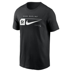 Miami Marlins Nike Fashion Graphic Swoosh T-Shirt - Black T-shirts