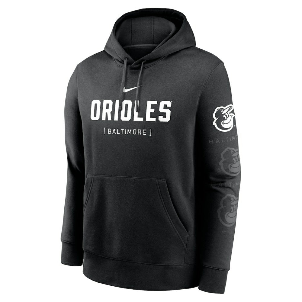 Baltimore Orioles Nike Fashion Club Pullover Hoodie - Black Hoodies