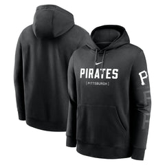 Pittsburgh Pirates Nike Fashion Club Pullover Hoodie - Black Hoodies
