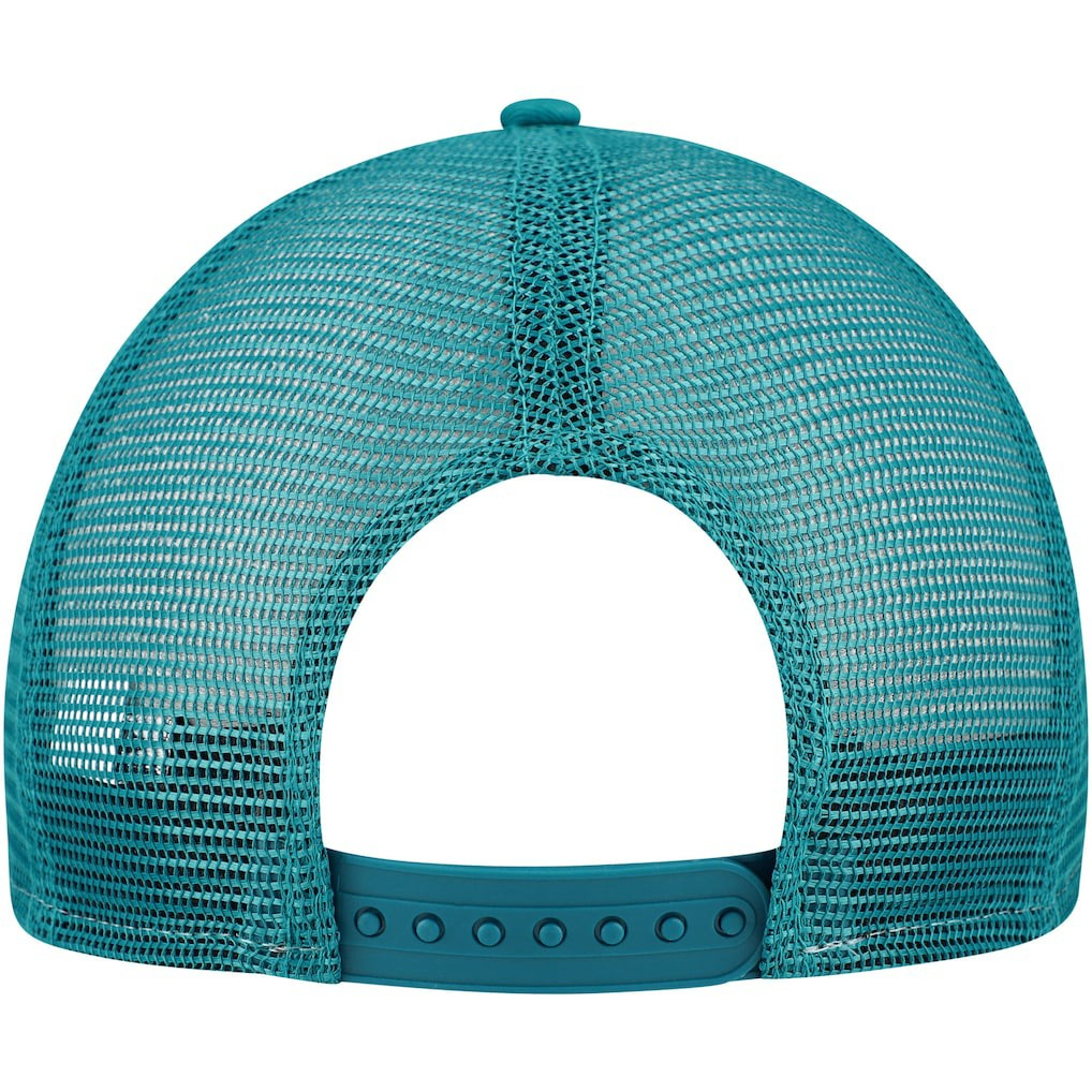 Jacksonville Jaguars New Era Half Stripe Trucker A-Frame 9FIFTY Snapback Hat - Teal/Black Hats