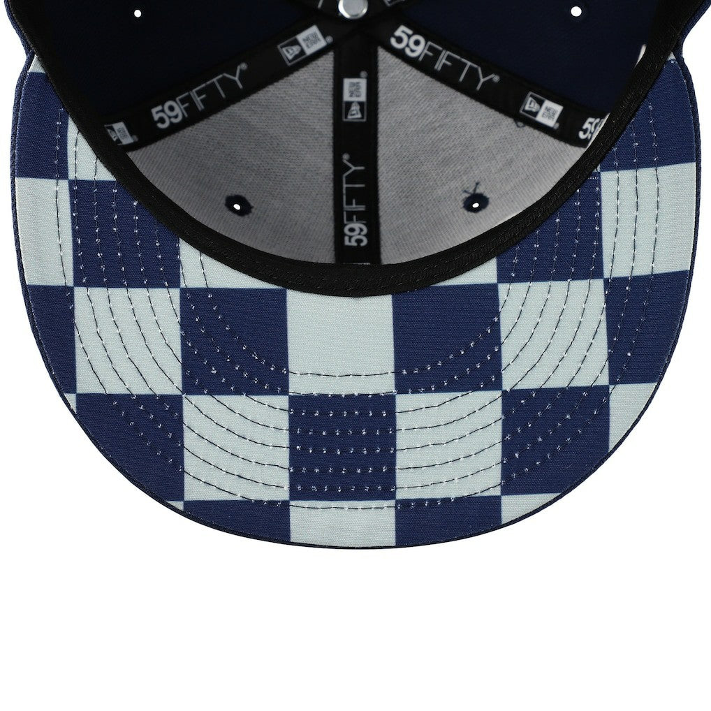 New England Patriots New Era Checkered Undervisor 59FIFTY Fitted Hat - Navy Hats