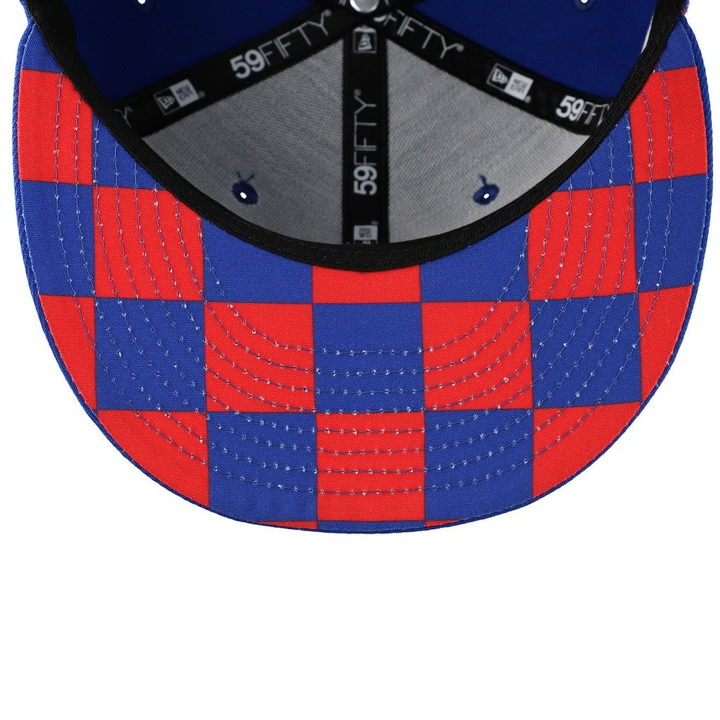 New York Giants New Era Checkered Undervisor 59FIFTY Fitted Hat - Royal Hats