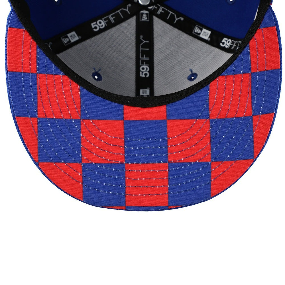 New York Giants New Era Checkered Undervisor 59FIFTY Fitted Hat - Royal Hats
