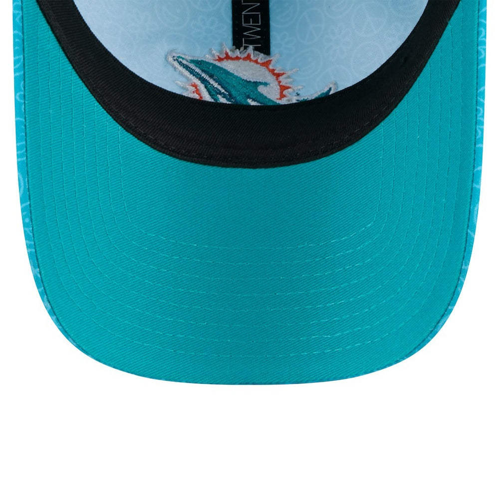 Miami Dolphins New Era Women's Smiley 9TWENTY Adjustable Hat - Aqua Hats