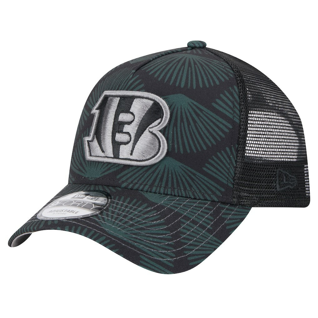 Cincinnati Bengals New Era Agave Trucker 9FORTY Adjustable Hat - Black Hats