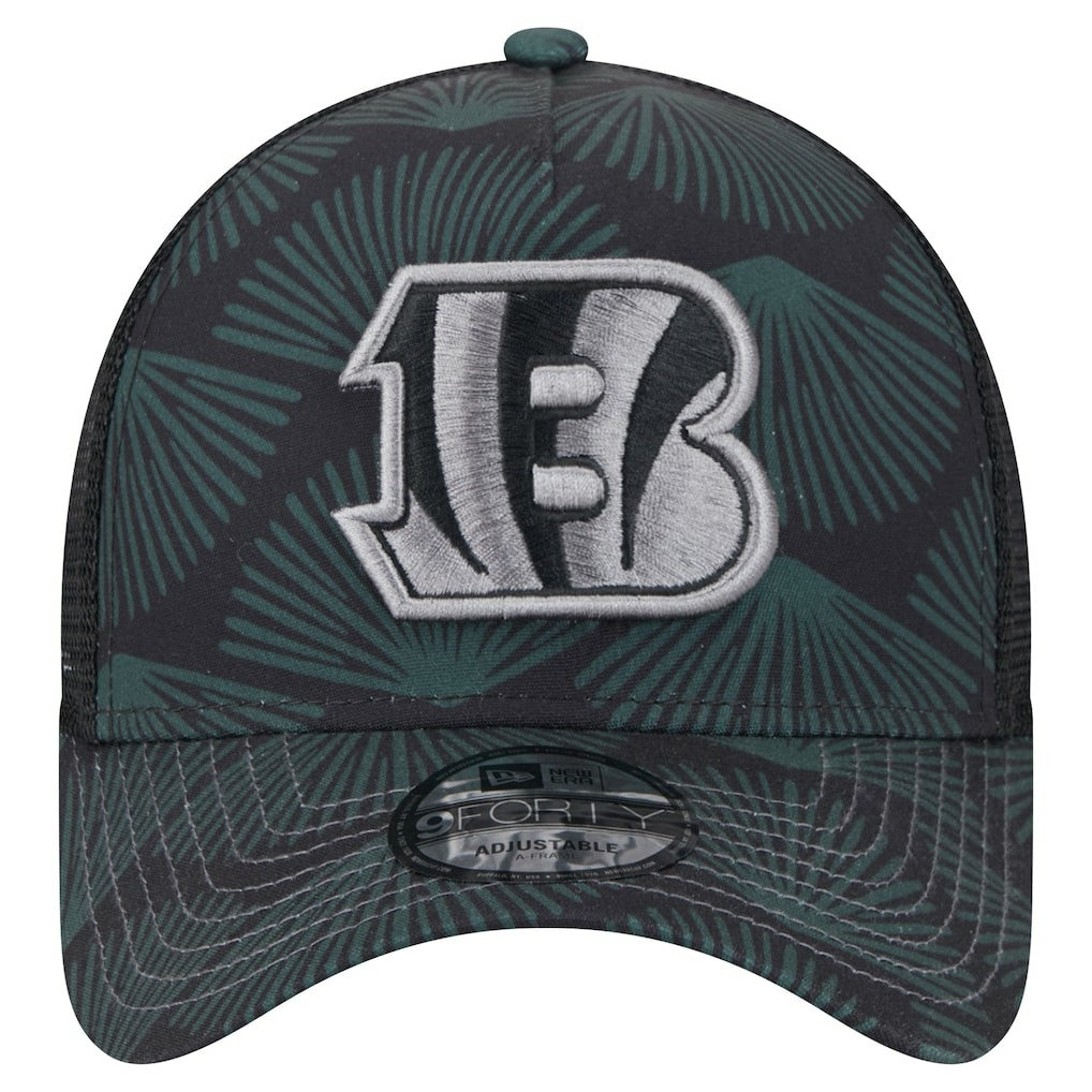 Cincinnati Bengals New Era Agave Trucker 9FORTY Adjustable Hat - Black Hats