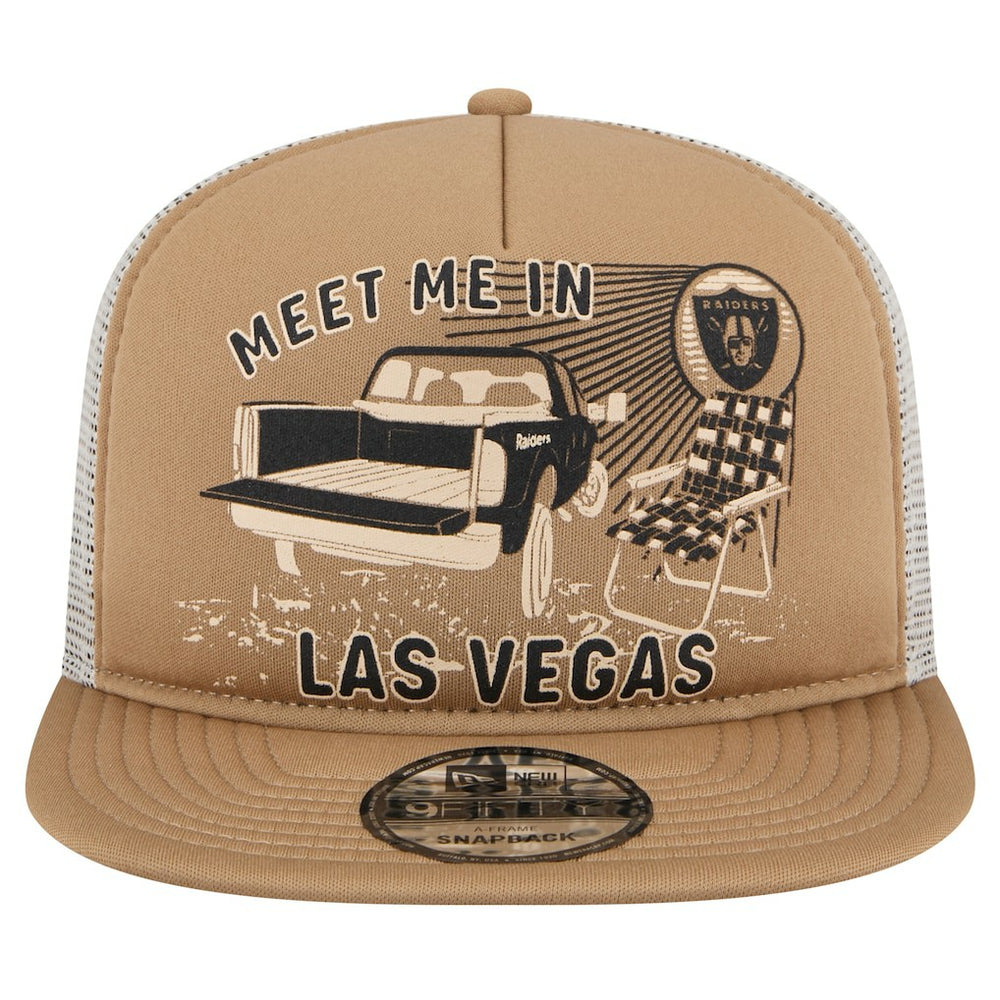 Las Vegas Raiders New Era Meet Me 9FIFTY Snapback Hat - Tan Hats