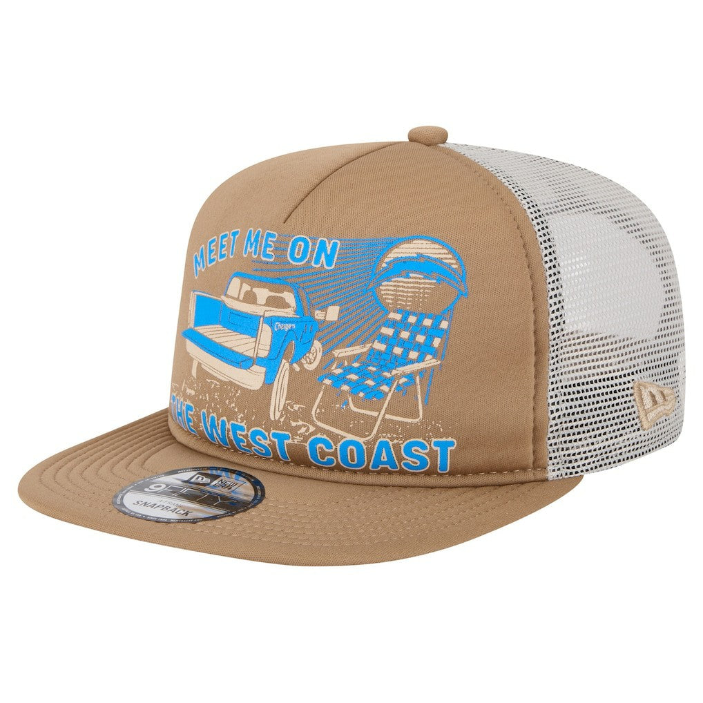 Los Angeles Chargers New Era Meet Me 9FIFTY Snapback Hat - Tan Hats