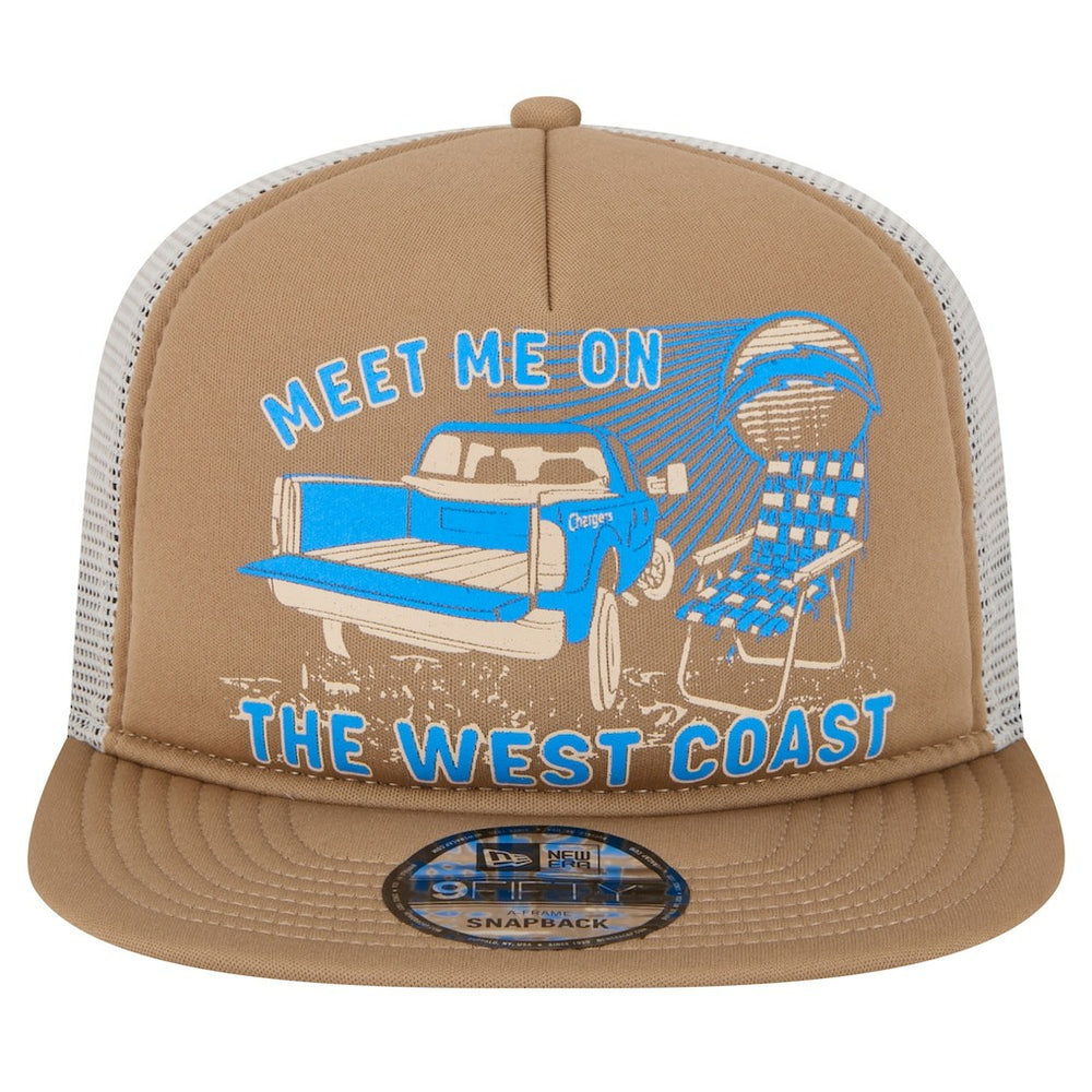 Los Angeles Chargers New Era Meet Me 9FIFTY Snapback Hat - Tan Hats
