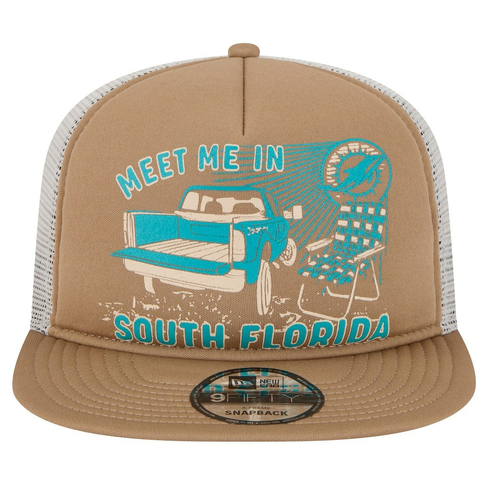 Miami Dolphins New Era Meet Me 9FIFTY Snapback Hat - Tan Hats