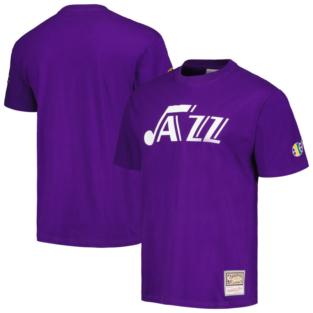 Utah Jazz Hardwood Classics Nights Premium T-Shirt Purple - Mitchell & Ness