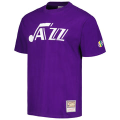 Utah Jazz Hardwood Classics Nights Premium T-Shirt Purple - Mitchell & Ness
