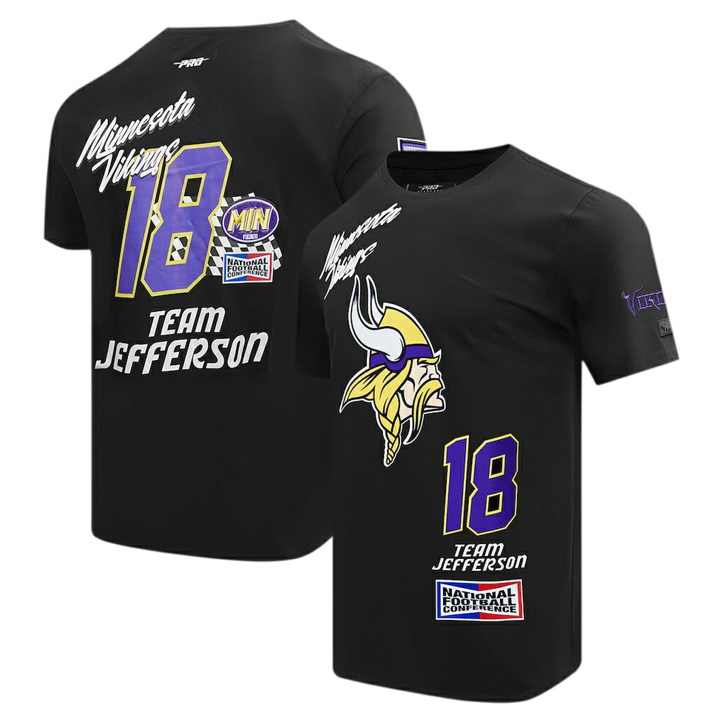Justin Jefferson Minnesota Vikings Pro Standard Fast Lane Name & Number Player T-Shirt - Black T-shirts