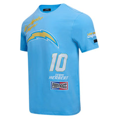 Justin Herbert Los Angeles Chargers Pro Standard Fast Lane Name & Number Player T-Shirt - Powder Blue T-shirts