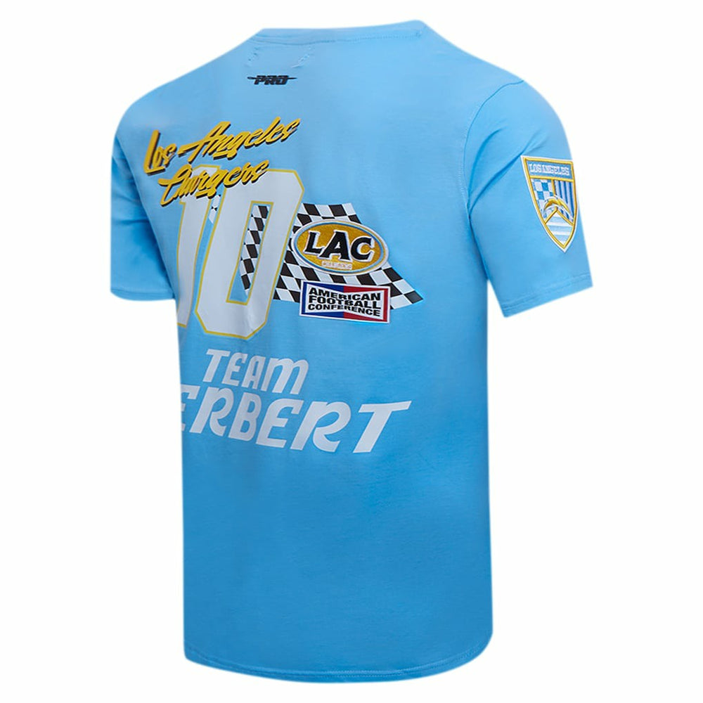 Justin Herbert Los Angeles Chargers Pro Standard Fast Lane Name & Number Player T-Shirt - Powder Blue T-shirts