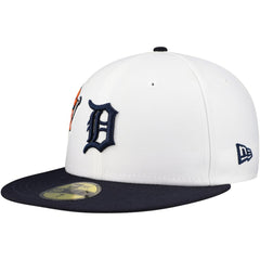 Detroit Tigers New Era Major Sidepatch 59FIFTY Fitted Hat - White/Navy Hats
