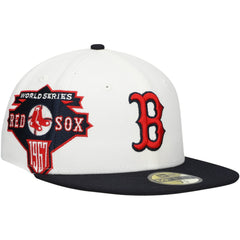 Boston Red Sox New Era Major Sidepatch 59FIFTY Fitted Hat - White/Navy Hats