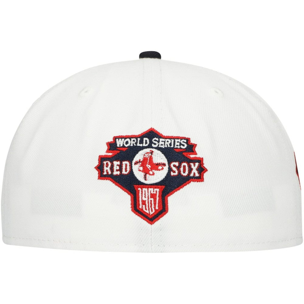 Boston Red Sox New Era Major Sidepatch 59FIFTY Fitted Hat - White/Navy Hats