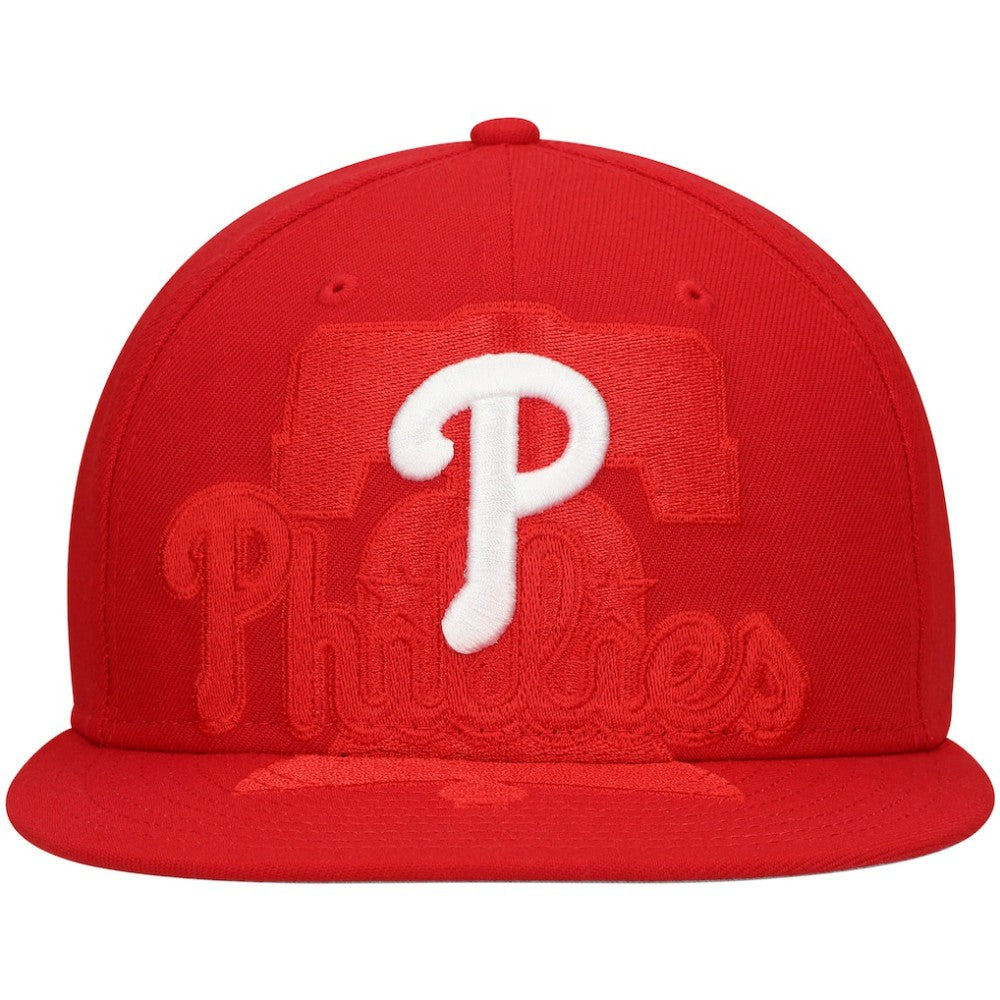 Philadelphia Phillies New Era Shadow Logo 59FIFTY Fitted Hat - Red Hats