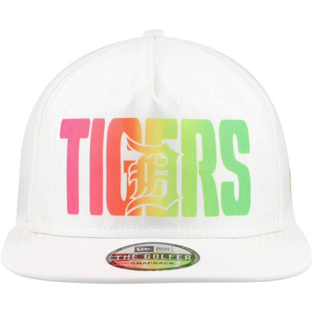 Detroit Tigers New Era Spring Spectrum Golfer Snapback Hat - White Hats