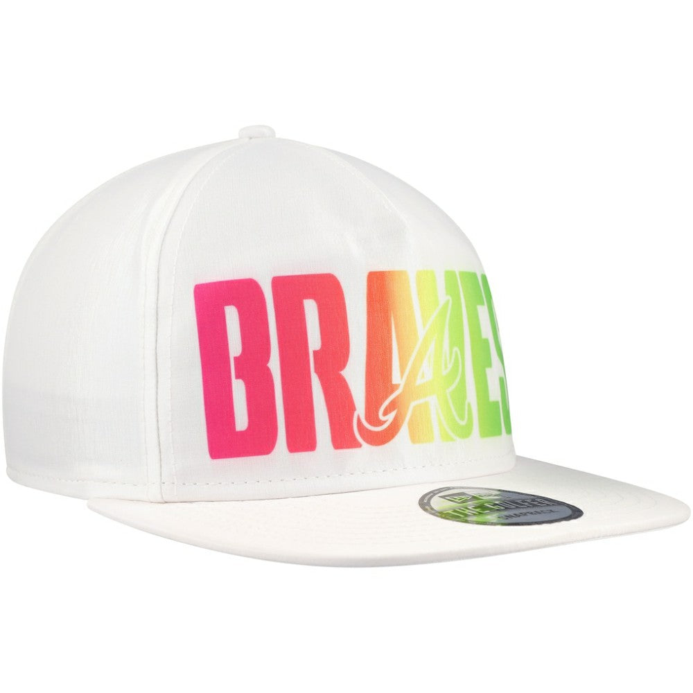 Atlanta Braves New Era Spring Spectrum Golfer Snapback Hat - White Hats