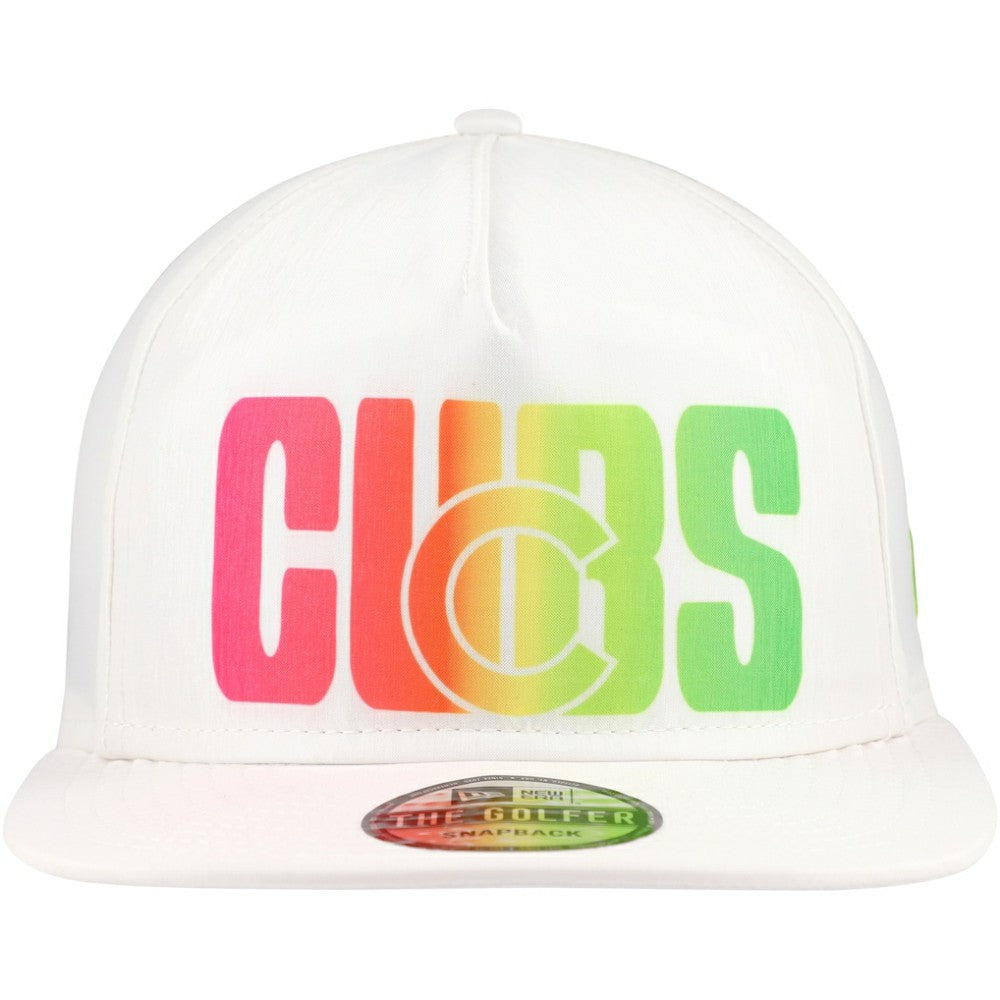 Chicago Cubs New Era Spring Spectrum Golfer Snapback Hat - White Hats