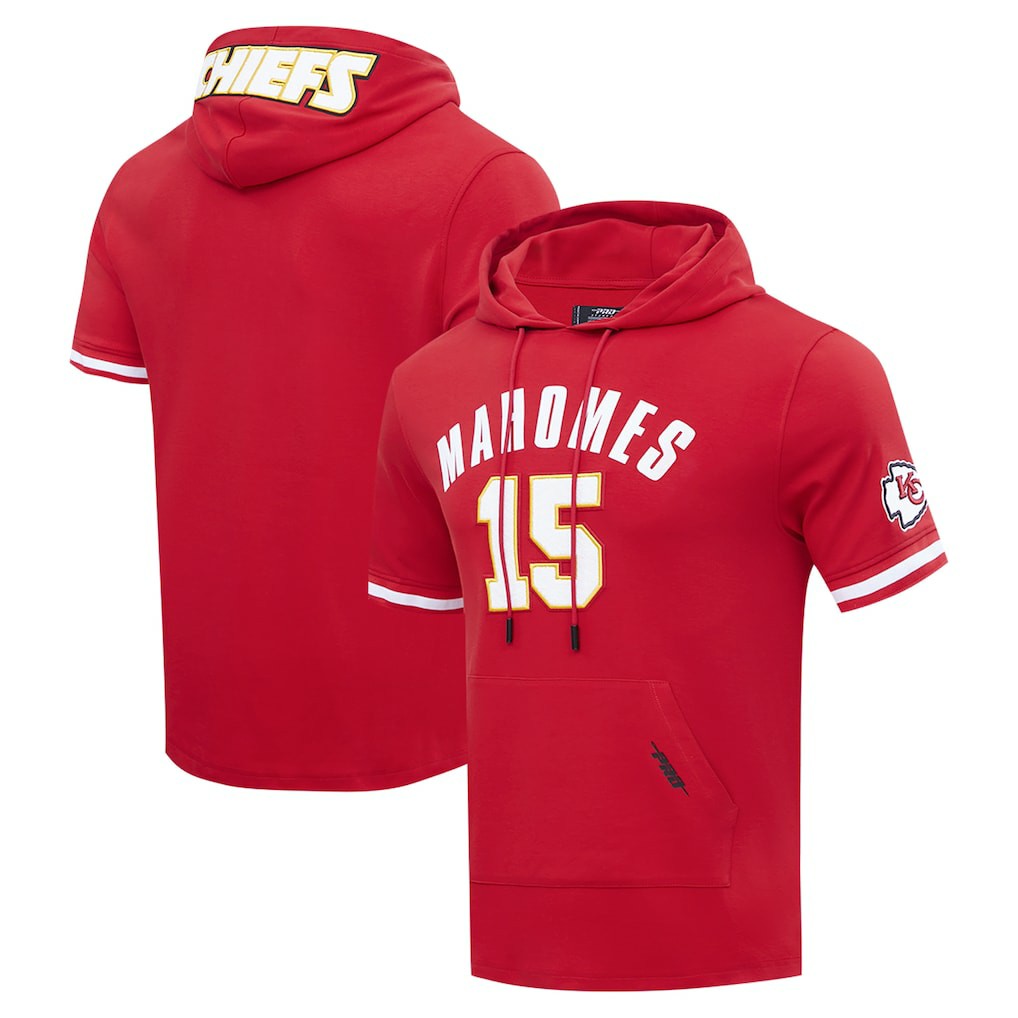 Patrick Mahomes Kansas City Chiefs Pro Standard Player Name & Number Hoodie T-Shirt - Red Hoodies
