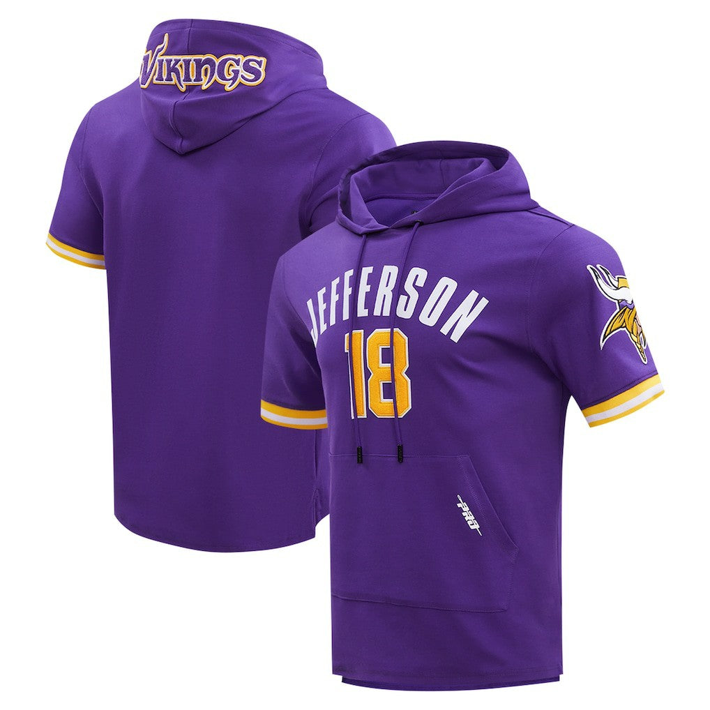 Justin Jefferson Minnesota Vikings Pro Standard Player Name & Number Hoodie T-Shirt - Purple Hoodies