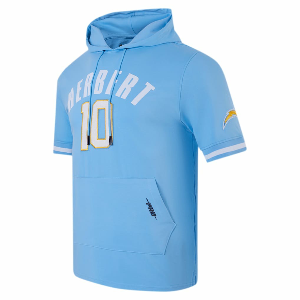 Justin Herbert Los Angeles Chargers Pro Standard Player Name & Number Hoodie T-Shirt - Powder Blue Hoodies
