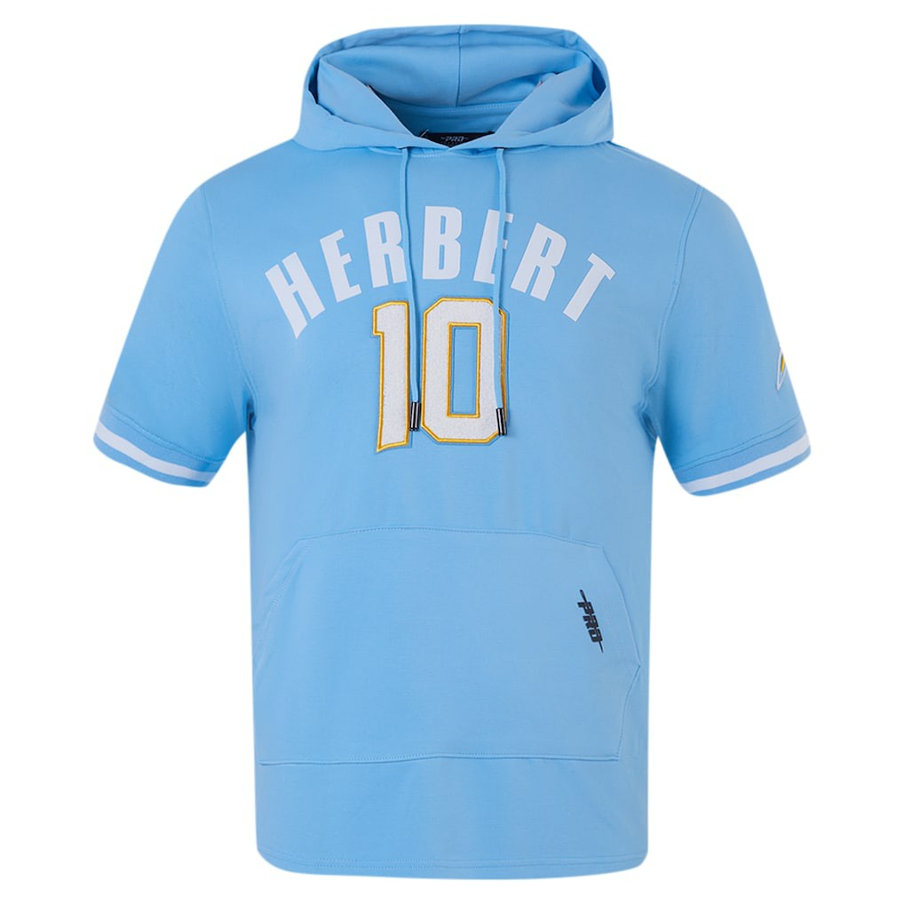 Justin Herbert Los Angeles Chargers Pro Standard Player Name & Number Hoodie T-Shirt - Powder Blue Hoodies