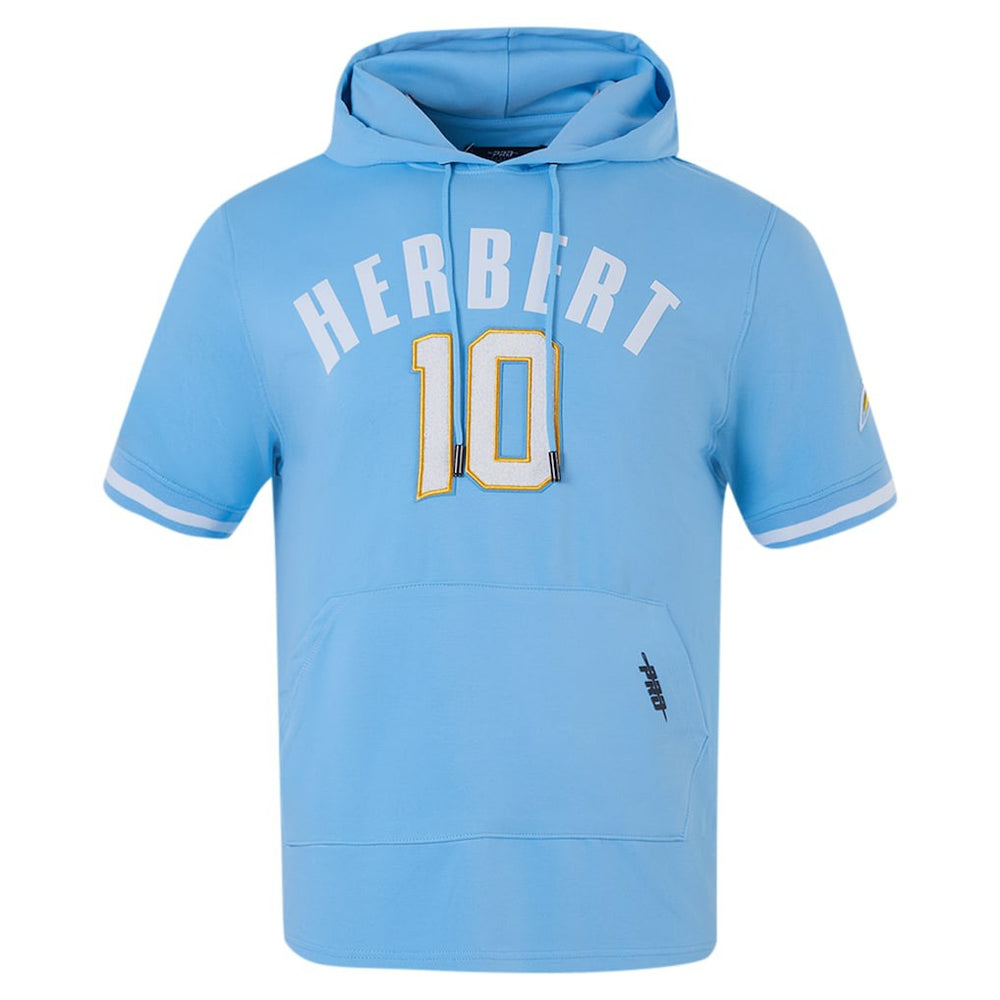 Justin Herbert Los Angeles Chargers Pro Standard Player Name & Number Hoodie T-Shirt - Powder Blue Hoodies
