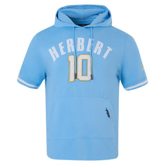 Justin Herbert Los Angeles Chargers Pro Standard Player Name & Number Hoodie T-Shirt - Powder Blue Hoodies