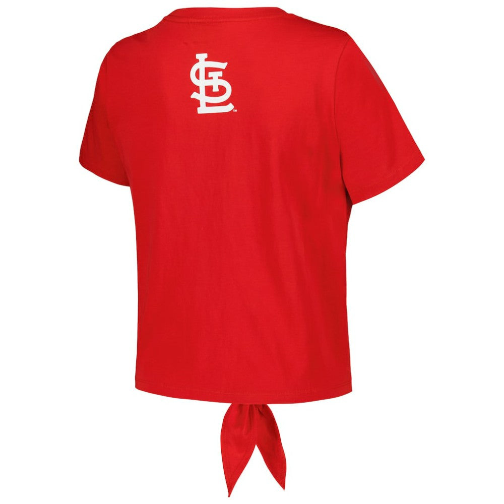 St. Louis Cardinals The Wild Collective Women's Twist Front T-Shirt - Red T-shirts