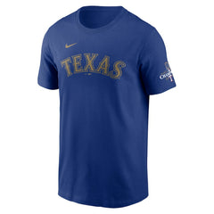 Texas Rangers Nike 2024 Gold Collection Wordmark T-Shirt - Royal T-shirts