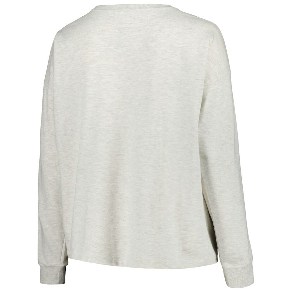 Atlanta Braves Profile Women's Plus Size French Terry Pullover Sweatshirt - Oatmeal Pullover