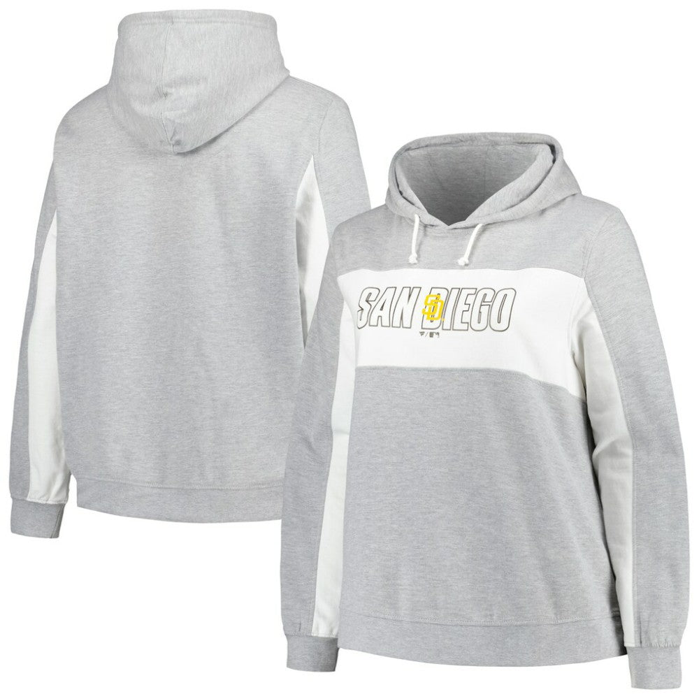 Profile San Diego Padres Women's Plus Size Pullover Hoodie - Heather Gray Hoodies