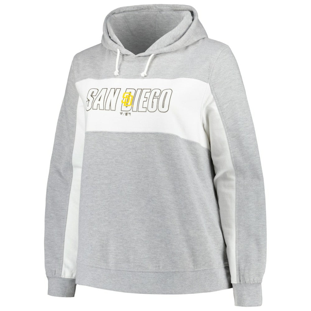 Profile San Diego Padres Women's Plus Size Pullover Hoodie - Heather Gray Hoodies