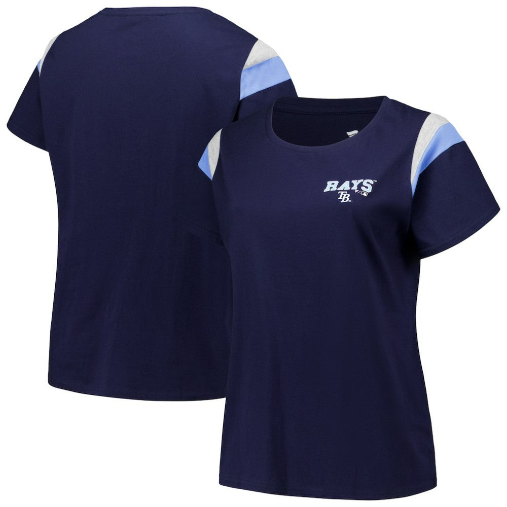 Tampa Bay Rays Profile Women's Plus Size Scoop Neck T-Shirt - Navy T-shirts