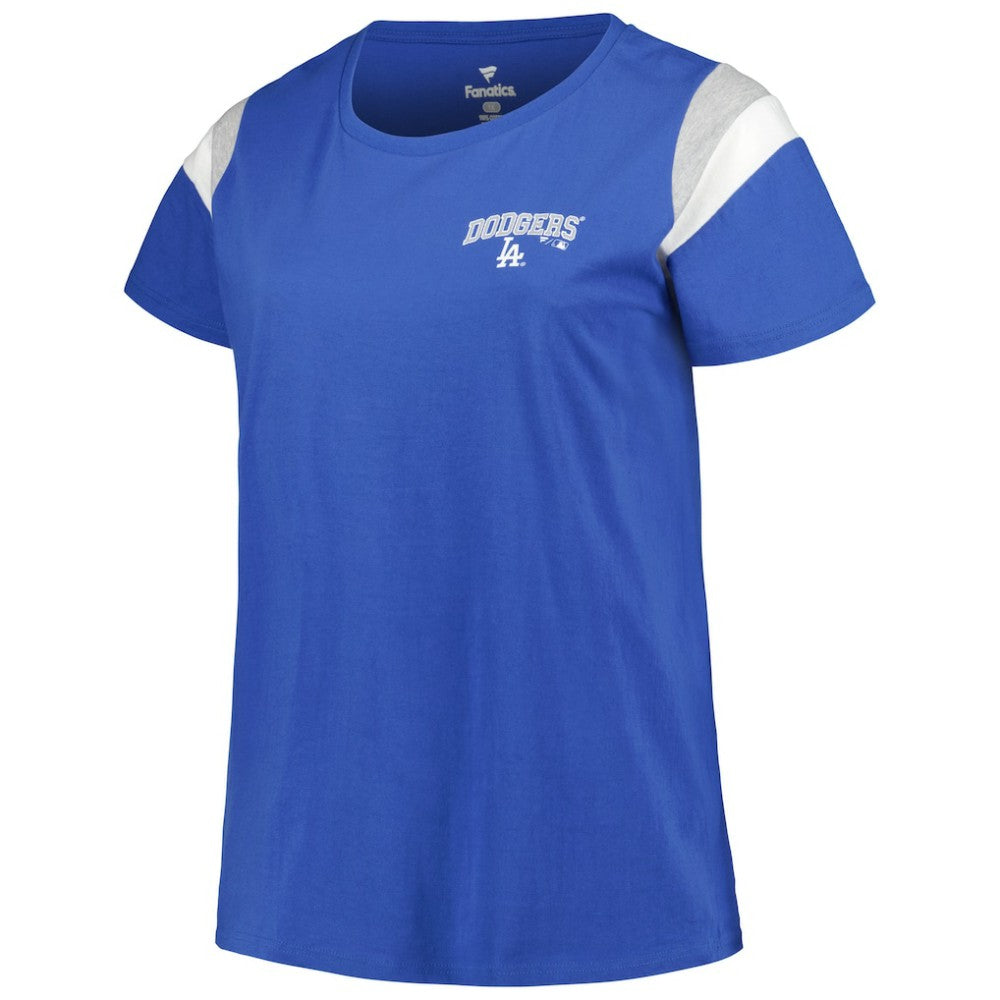 Los Angeles Dodgers Profile Women's Plus Size Scoop Neck T-Shirt - Royal T-shirts