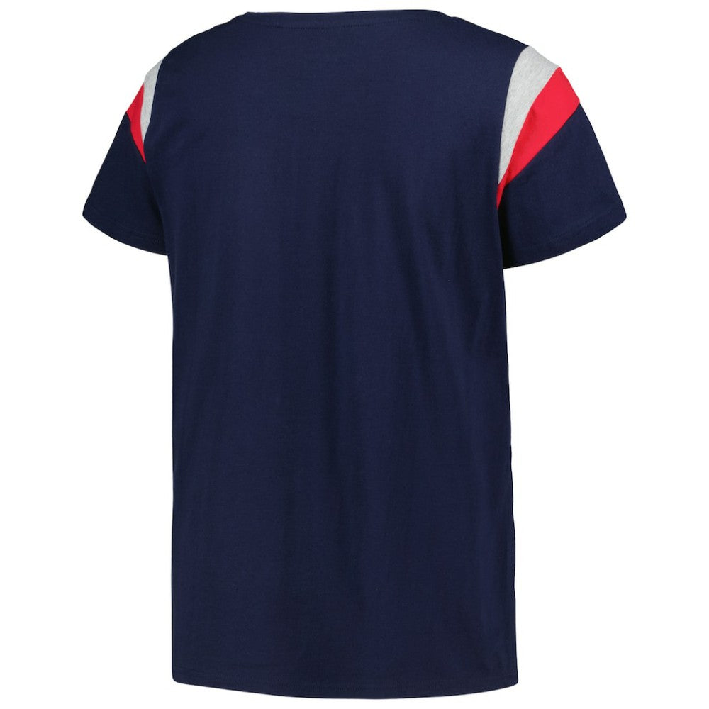 Cleveland Guardians Profile Women's Plus Size Scoop Neck T-Shirt - Navy T-shirts