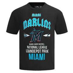 Miami Marlins Pro Standard Oversized City Tour T-Shirt - Black T-shirts