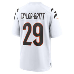 Cam Taylor-Britt Cincinnati Bengals Game Jersey - White Jerseys