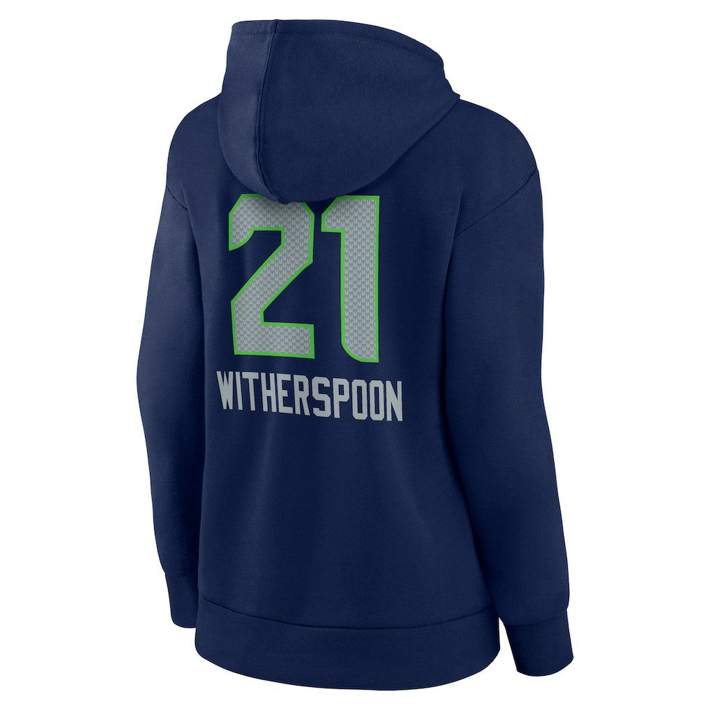 Devon Witherspoon Seattle Seahawks Women's Team Wordmark Player Name & Number Pullover Hoodie - College Navy Hoodies