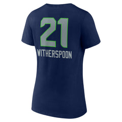 Devon Witherspoon Seattle Seahawks Women's Team Wordmark Player Name & Number V-Neck T-Shirt - College Navy T-shirts