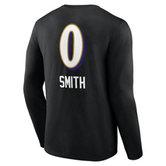 Roquan Smith Baltimore Ravens Team Wordmark Player Name & Number Long Sleeve T-Shirt - Black T-shirts