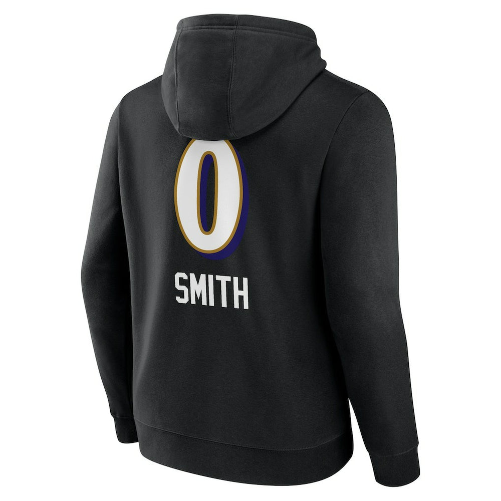 Roquan Smith Baltimore Ravens Team Wordmark Player Name & Number Pullover Hoodie - Black Hoodies