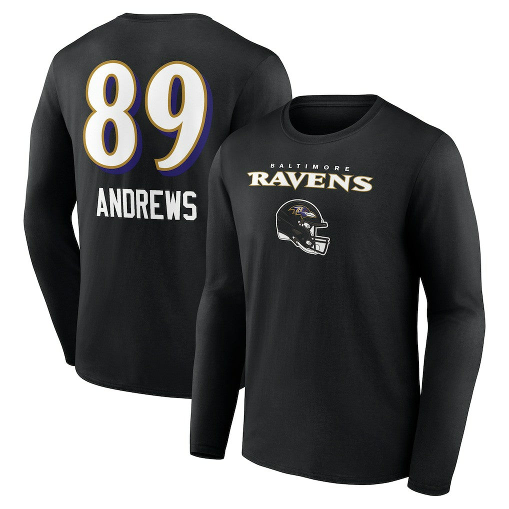 Mark Andrews Baltimore Ravens Team Wordmark Player Name & Number Long Sleeve T-Shirt - Black T-shirts