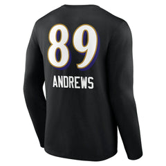 Mark Andrews Baltimore Ravens Team Wordmark Player Name & Number Long Sleeve T-Shirt - Black T-shirts