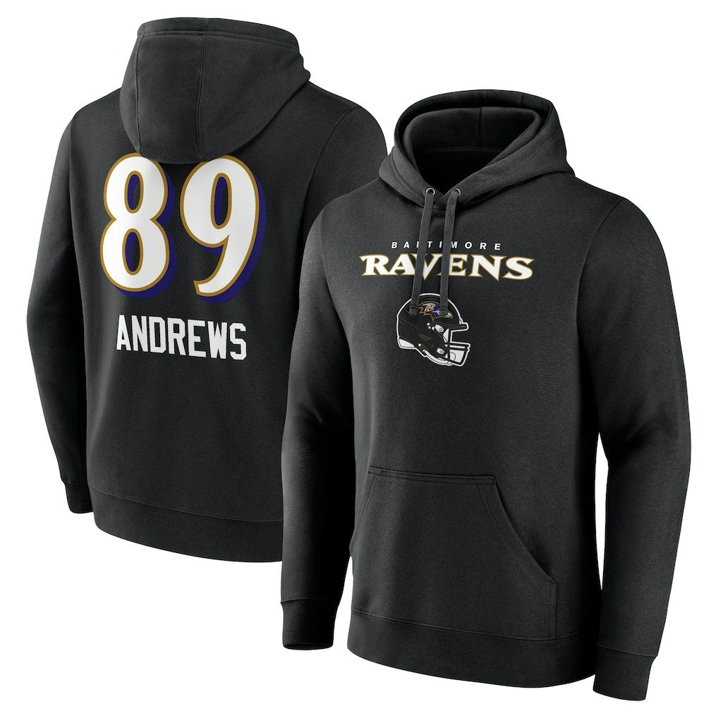 Mark Andrews Baltimore Ravens Team Wordmark Player Name & Number Pullover Hoodie - Black Hoodies